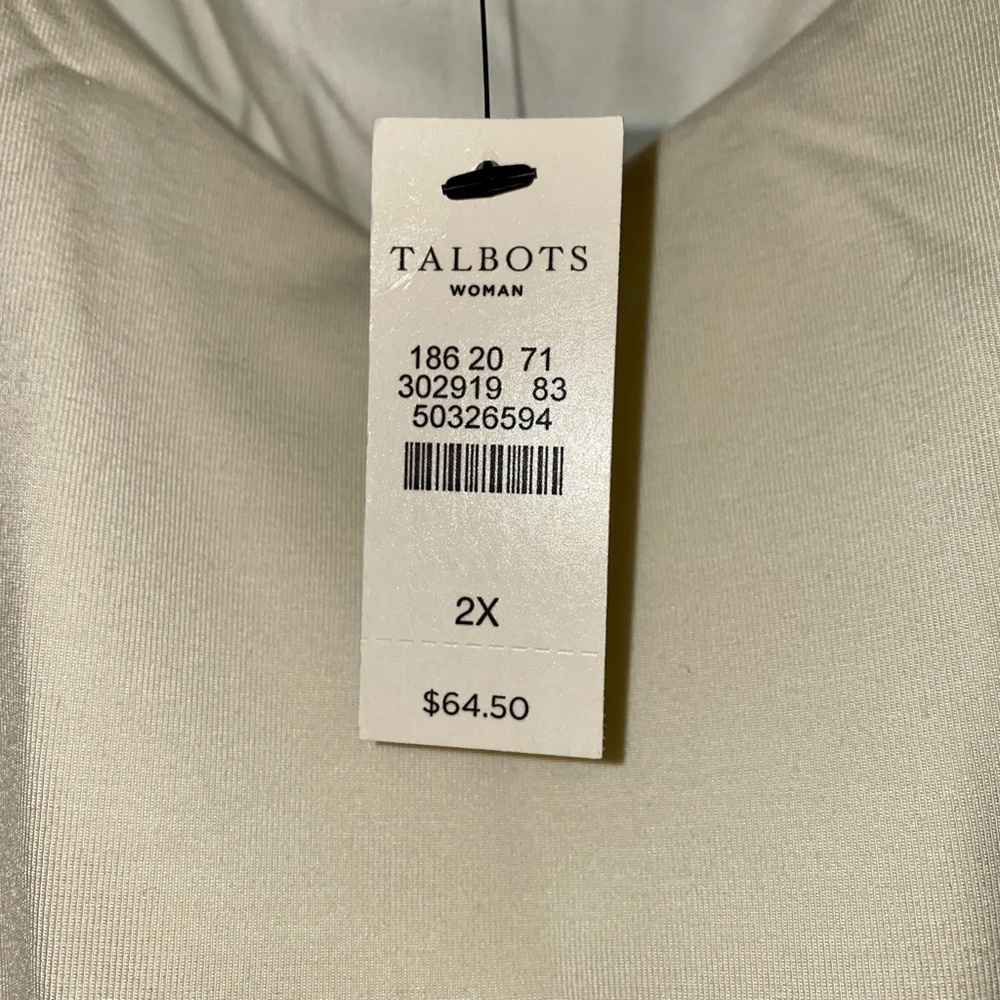 NWT 2X TALBOTS PULLOVER CREAM T-STYLE SHIRT​ - Picture 4 of 6